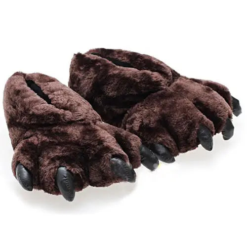 Lorilury Fuzzy Animal Slippers – Novelty Paw & Bigfoot Slides Novelty Indoor Slippers Axl WD-40 Brown 39 China Mainland
