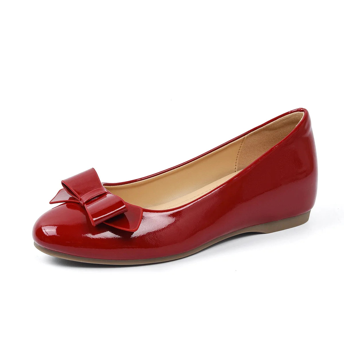 Vintage Invisible Wedge Heel Mary Jane Shoes | Women's Slip-On Wedge Heel Pumps Axl 38 Red