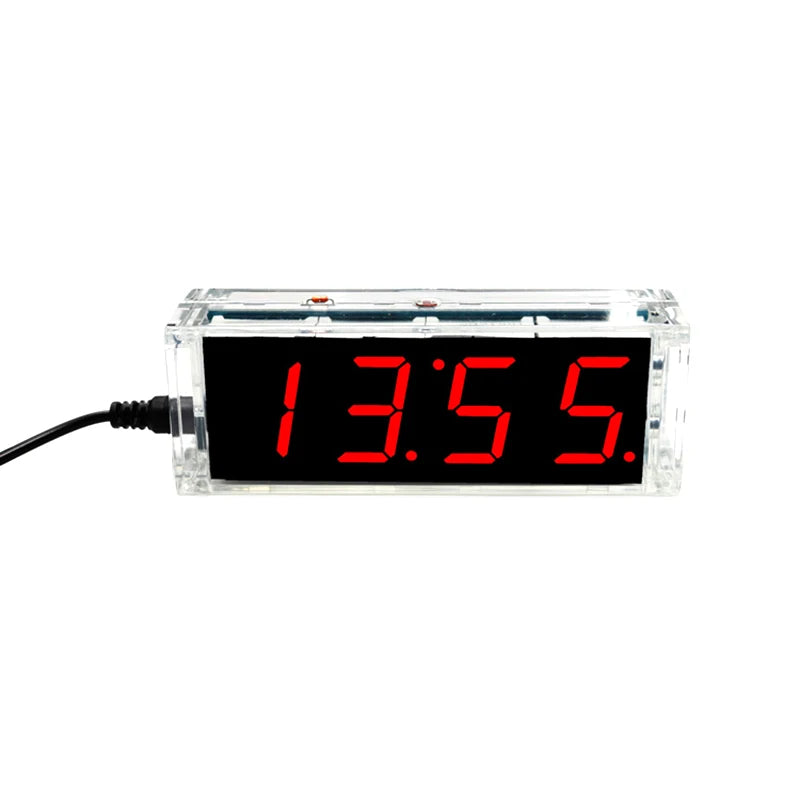 DIY LED Digital Clock Kit – 51 MCU Alarm, Date & Temp Display DIY Electronics Kit Axl Red