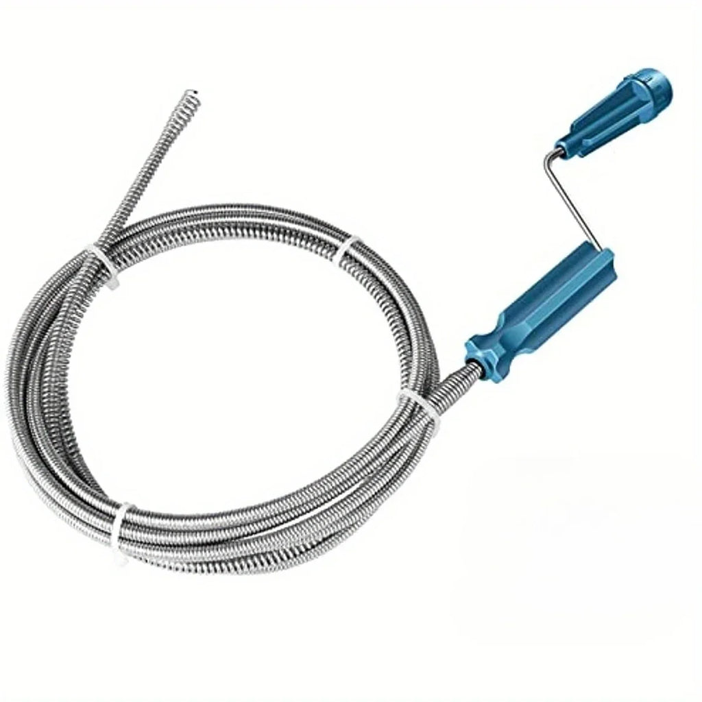 Flexible Spiral Drain Cleaning Shaft with Hook – Blue Drain Cleaning Tool Axl
