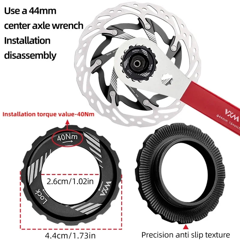 VXM Disc Brake Rotor 140mm 160mm CNC Aluminum Center Lock MTB Disc Brake Rotor Axl