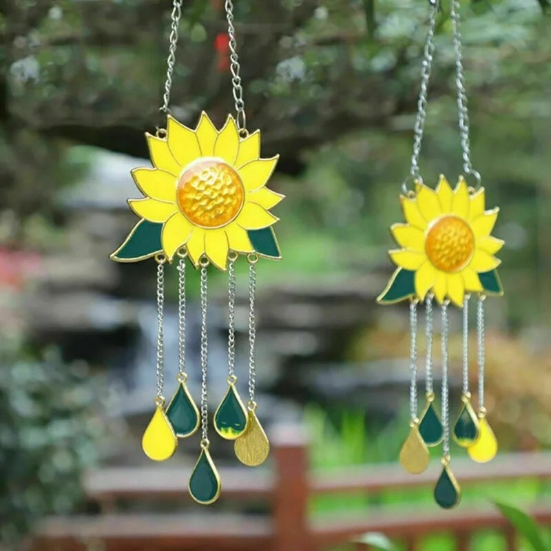 Sunflower Metal Wind Chimes – Garden & Window Hanging Ornament Garden Wind Chimes Axl