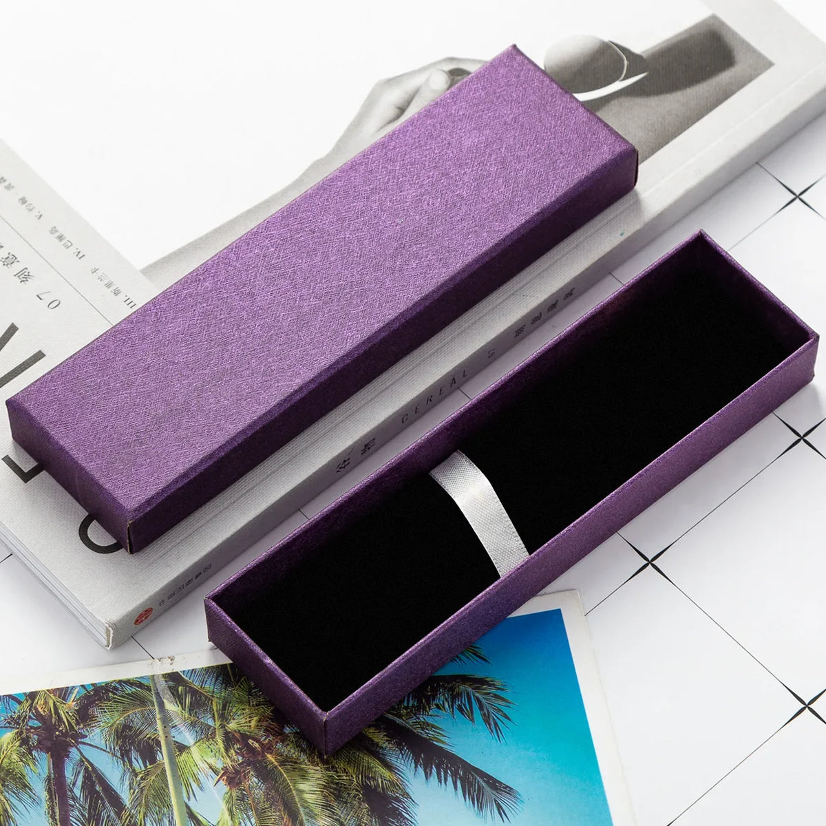 Empty Pen Gift Box – Paper Display Case for Pens & Jewelry Pen Gift Box Axl Purple