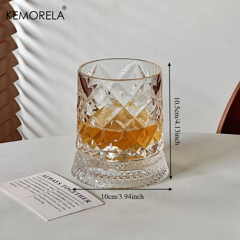 360° Rotating Whisky Glass – Crystal Tumbler Gift for Men Whisky Tumbler Axl
