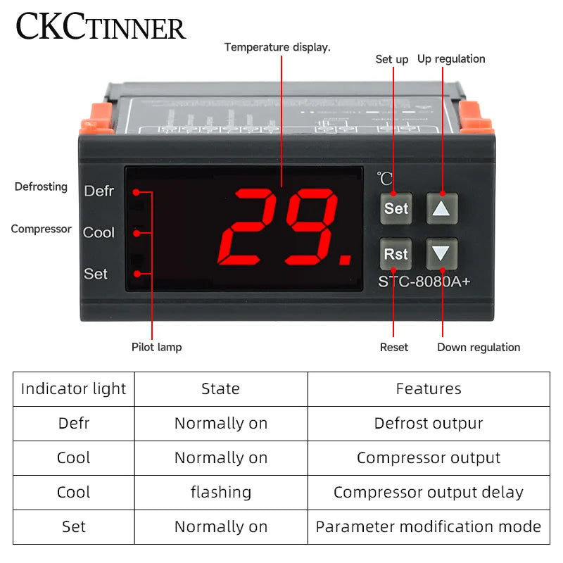 STC-8080A+ Digital Temperature Controller Thermostat 110-220V NTC Temperature Controller Axl