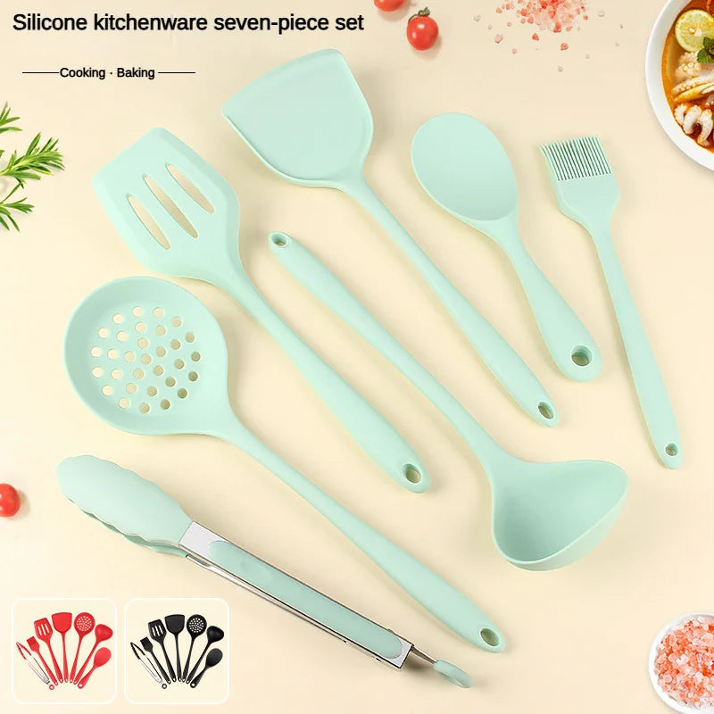 7pc Silicone Kitchen Utensil Set – Heat-Resistant & Non-Stick Silicone Utensil Set Axl