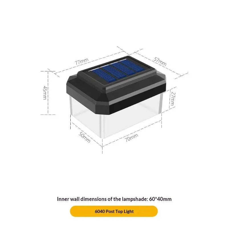 Solar LED Fence Post Cap Light IP65 Waterproof – Warm White Solar Fence Light Axl 6X4cm