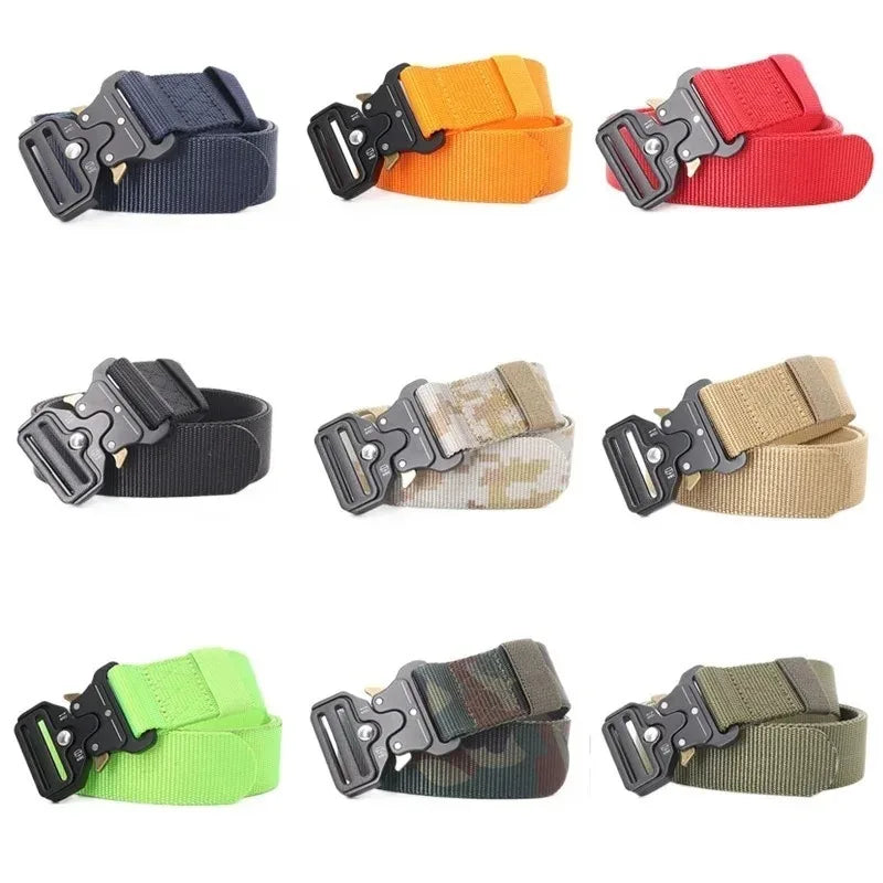 Quick Release Nylon Canvas Belt – Unisex Outdoor Belt 120/125cm Canvas Sports Belt Axl