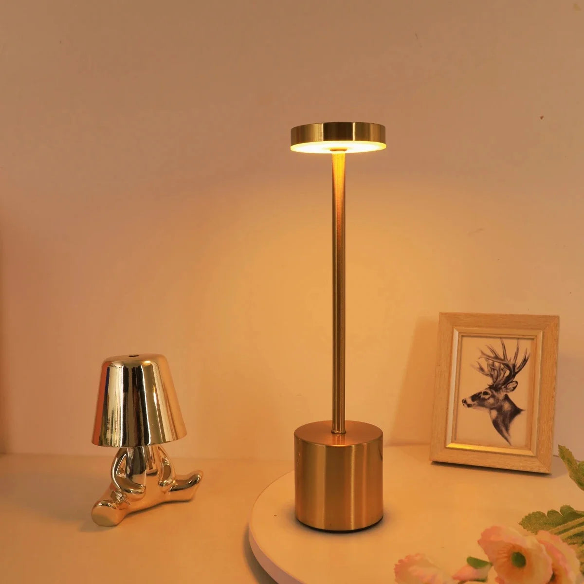 USB Rechargeable Touch Desk Lamp – 3 Color Dimming Night Light Rechargeable Desk Lamp Axl Rose Gold