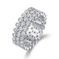 Huitan Silver Cubic Zirconia Women's Wedding Band Ring Zirconia Fashion Ring Axl T0900 7