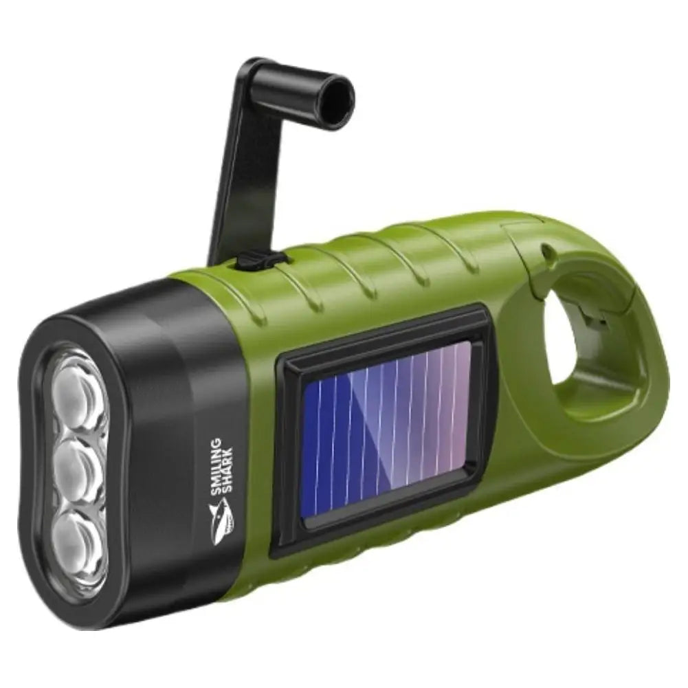 Solar Hand Crank LED Flashlight – Emergency Camping Lamp Solar Crank Flashlight Axl 03