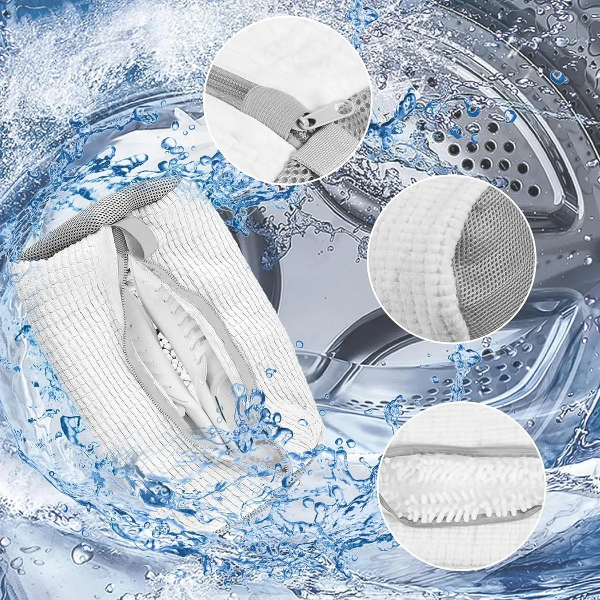Shoe Laundry Bag – Soft Chenille Polyester Washer Protector Shoe Laundry Bag Axl