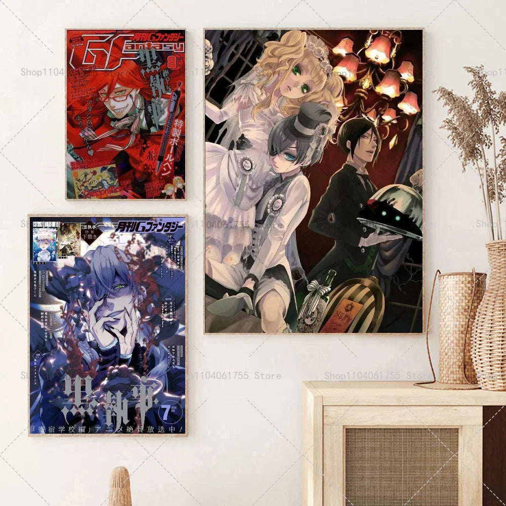 Black Butler Anime Wall Poster – Waterproof Self-Adhesive Sticker Anime Wall Poster Axl