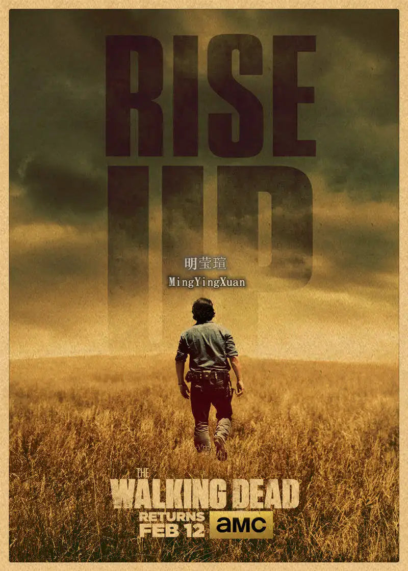 Walking Dead Vintage Kraft Paper Poster | Retro Wall Art Decor