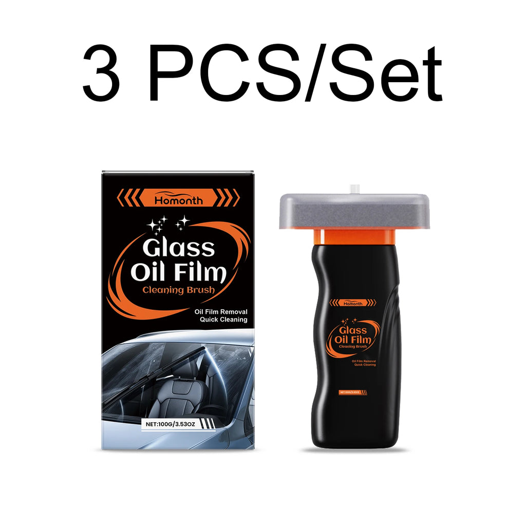 Car Glass Oil Film Remover & Anti-Fog Cleaning Brush Car Glass Cleaner Axl 3 PCS