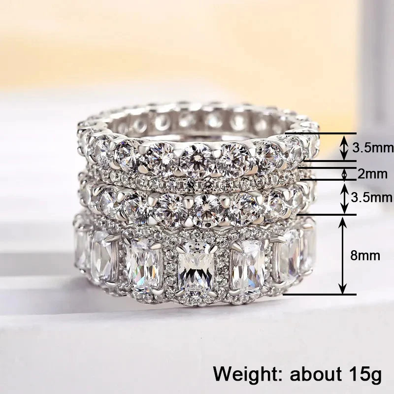 Huitan 4-Piece CZ Bridal Ring Set | Women's Wedding Jewelry Bridal Ring Set Axl