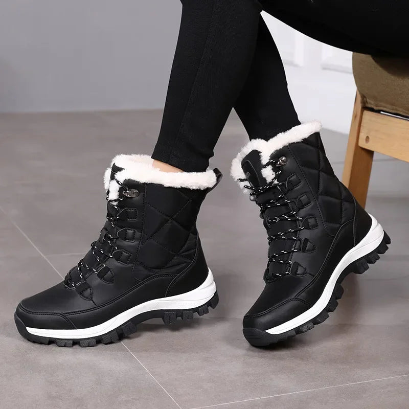 AZGB Women's Waterproof Snow Boots – Plush Warm Anti-Slip Women's Snow Boots Axl
