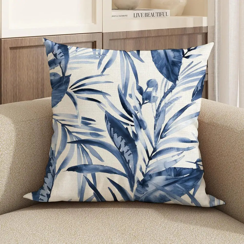 Floral Linen Cushion Cover Set – Sofa, Bed & Chair Decor Cushion Cover Set Axl White2 60X60cm