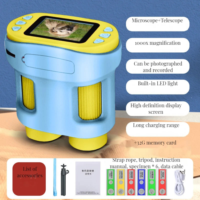 Handheld Digital Microscope with Screen & Photo Sharing – 5000X Digital Microscope Axl 5