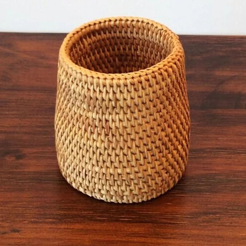 Rattan Tableware Organizer Basket – Handwoven Cutlery Storage Rattan Organizer Basket Axl
