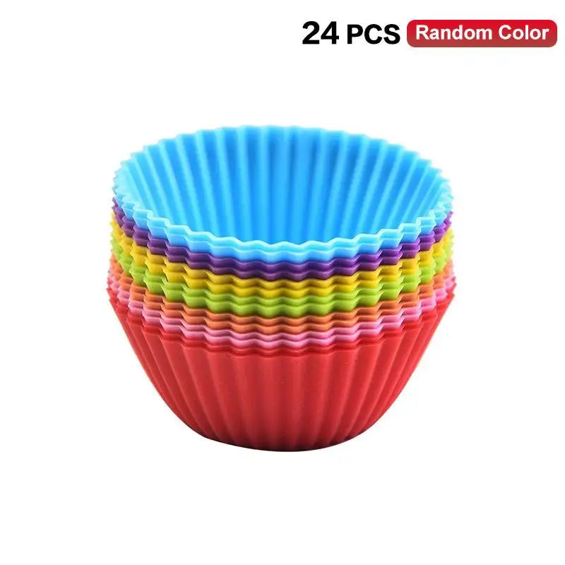 Silicone Bento Lunch Box Dividers 12/24 Pcs – Kids Cups Bento Box Dividers Axl Round 24PCS