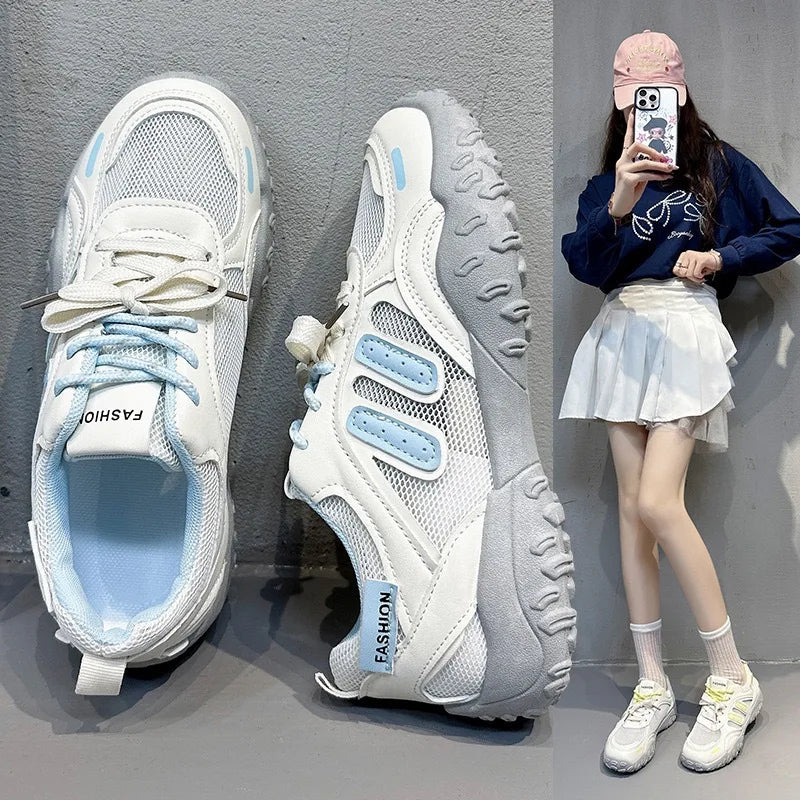Women's Chunky Sneakers – Breathable Mesh Anti-Slip Thick Sole Chunky Sneakers Axl