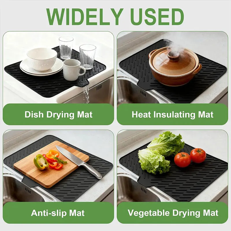 Silicone Dish Drying Mat – Non-Slip, Foldable & Heat-Resistant Dish Drying Mat Axl