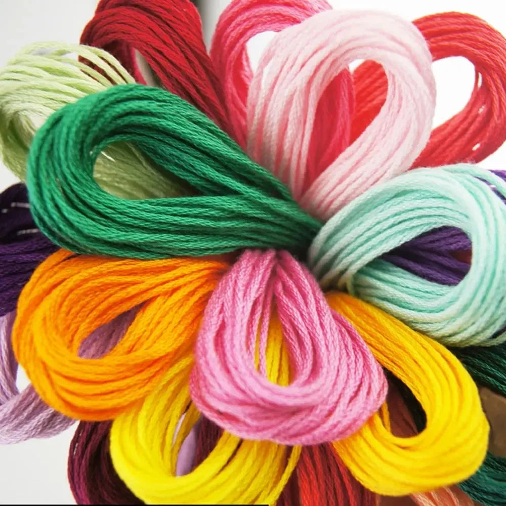Mixed Color Embroidery Thread Kit – 100/200/447 Cotton Skeins Embroidery Floss Kit Axl