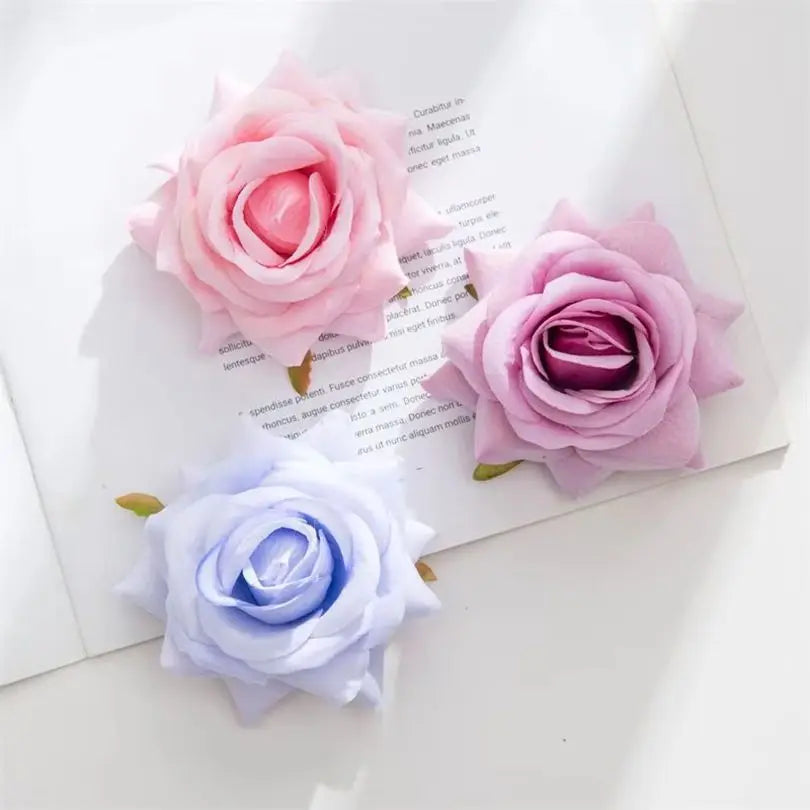 Silk Artificial Rose Flower Heads 5/10 PCS – Wedding & Home Decor Artificial Silk Flowers Axl