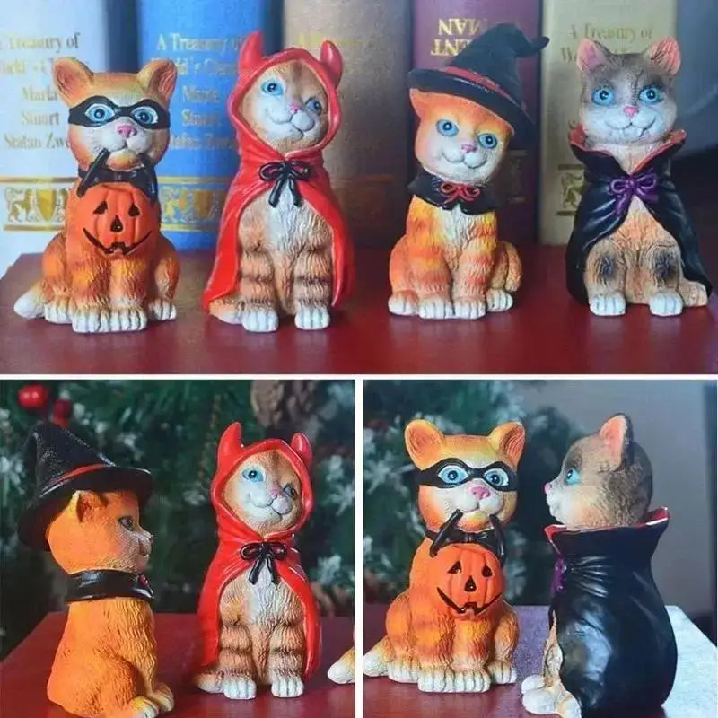 Halloween Black Cat Resin Statue – Desk & Tabletop Décor Resin Desk Figurine Axl