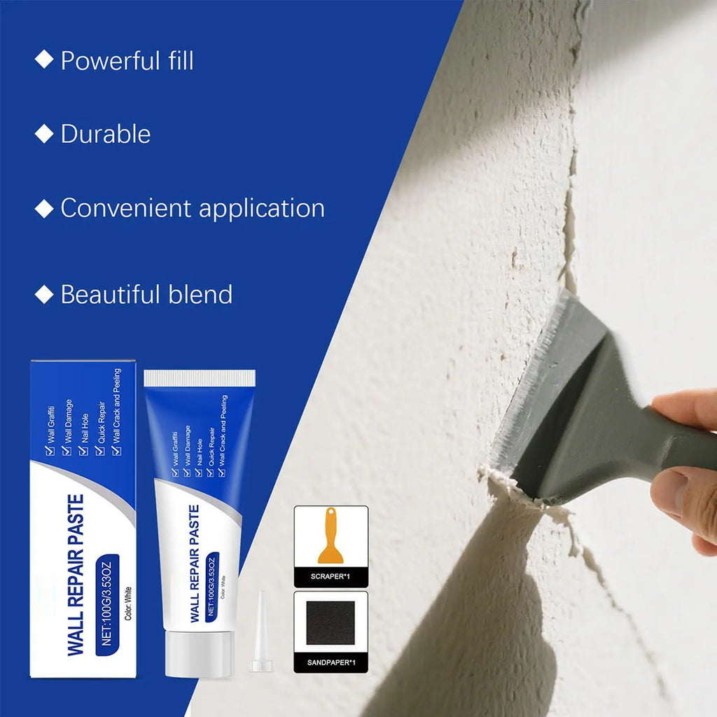 Drywall Wall Hole Repair Kit – Spackle Putty Paste & Scraper Wall Repair Kit Axl