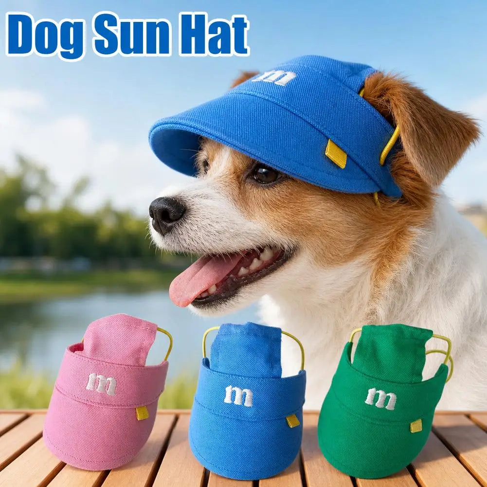 Dog Canvas Baseball Cap with Ear Holes – Sun Visor for Small Dogs Dog Sun Visor Cap Axl