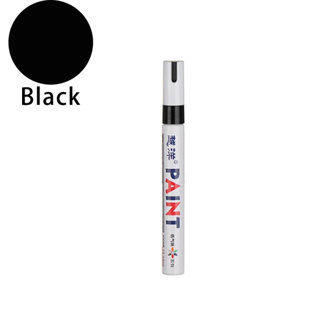 12-Color Waterproof Permanent Paint Markers – Tire & Multi-Surface Paint Marker Set Axl Black