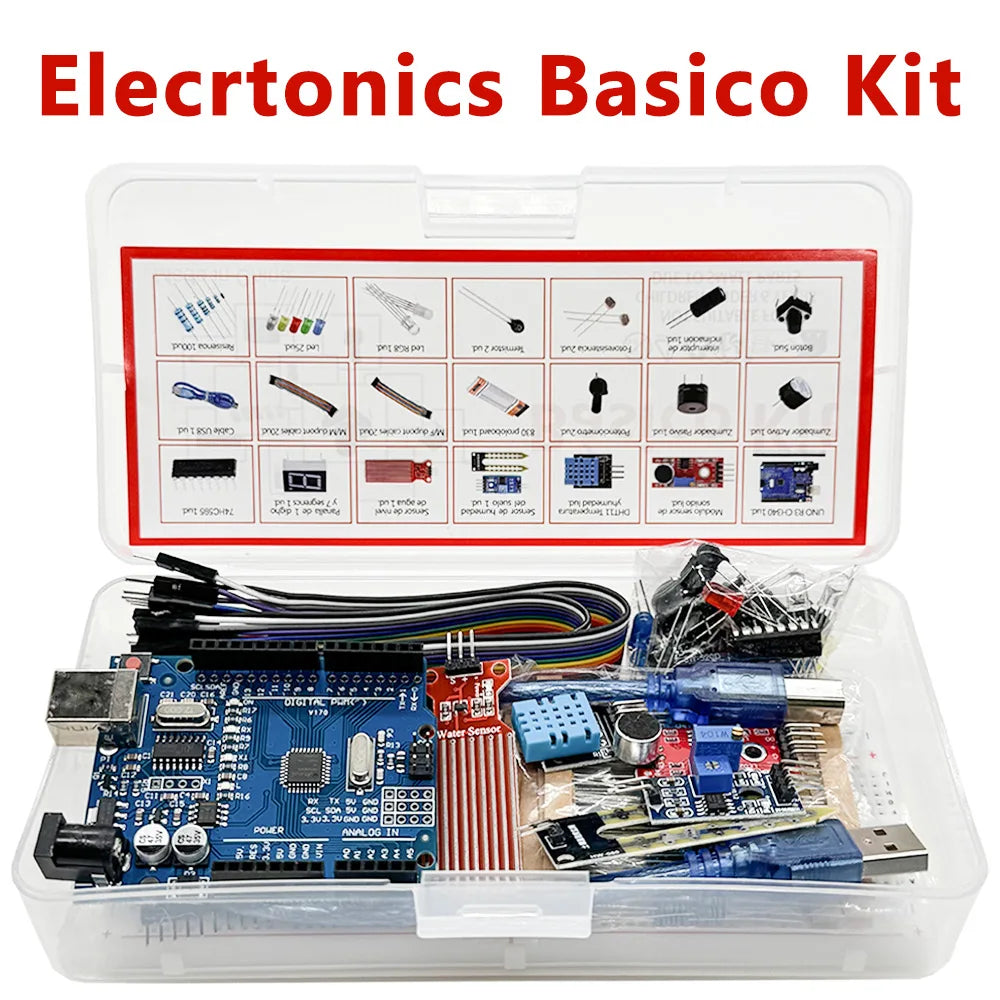 Arduino Uno R3 Starter Kit – Breadboard, Sensors & Components Electronics Starter Kit Axl