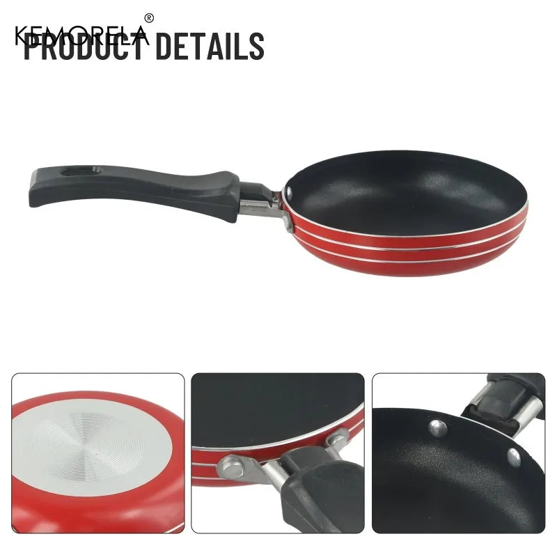 KEMORELA 14cm Mini Non-Stick Stainless Steel Frying Pan Mini Frying Pan Axl