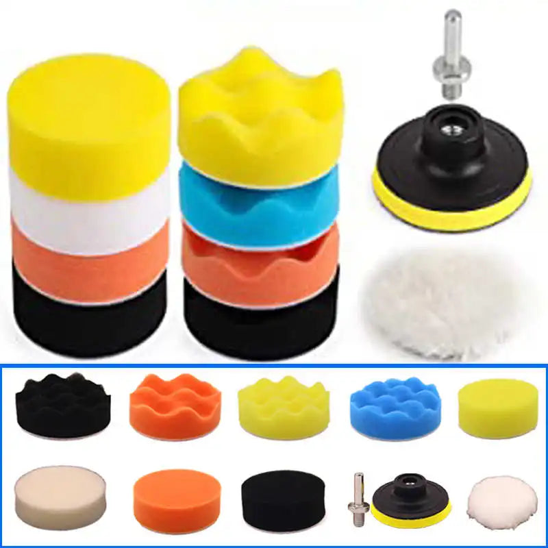 11-Pc Car Polishing Sponge Pad Set | Electric Drill Waxing Kit Car Polishing Pad Set Axl