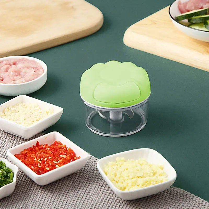 BALASHOV Manual Garlic Chopper – Pull-Cord Mini Food Grinder Manual Food Chopper Axl
