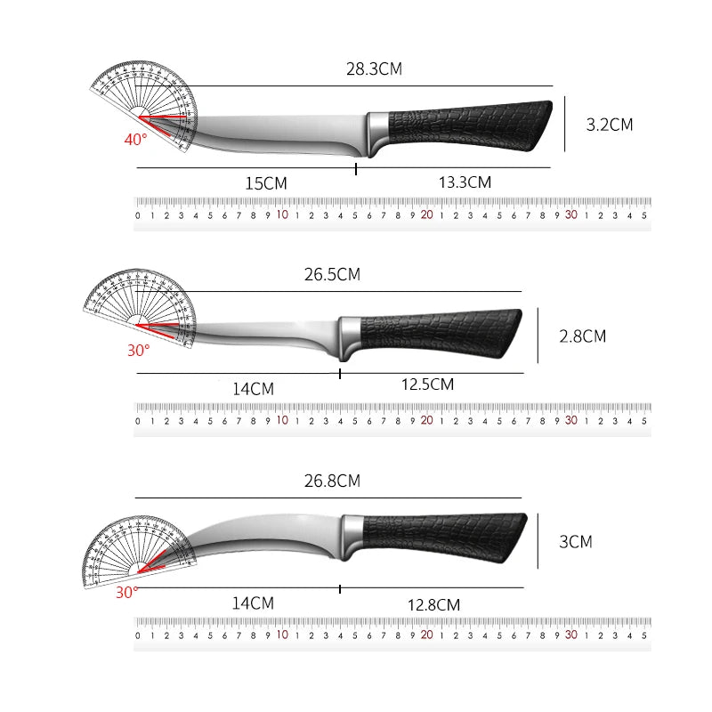 YRIDEFE Stainless Steel Boning Knife Set – Butcher Kitchen Boning Knife Set Axl