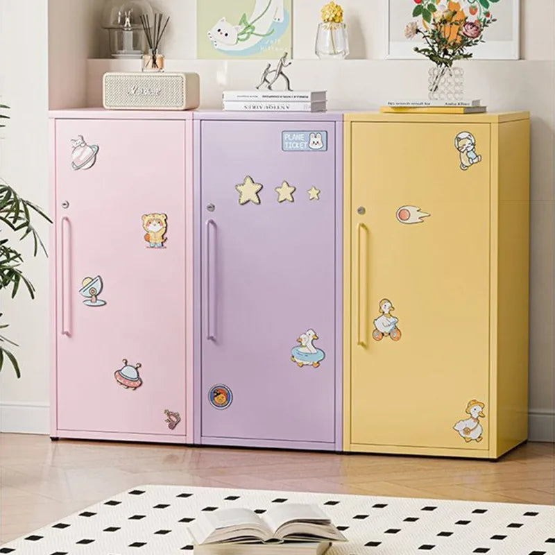 Metal Storage Cabinet with Lock – 50L 3-Compartment Organizer Lockable Storage Cabinet Axl
