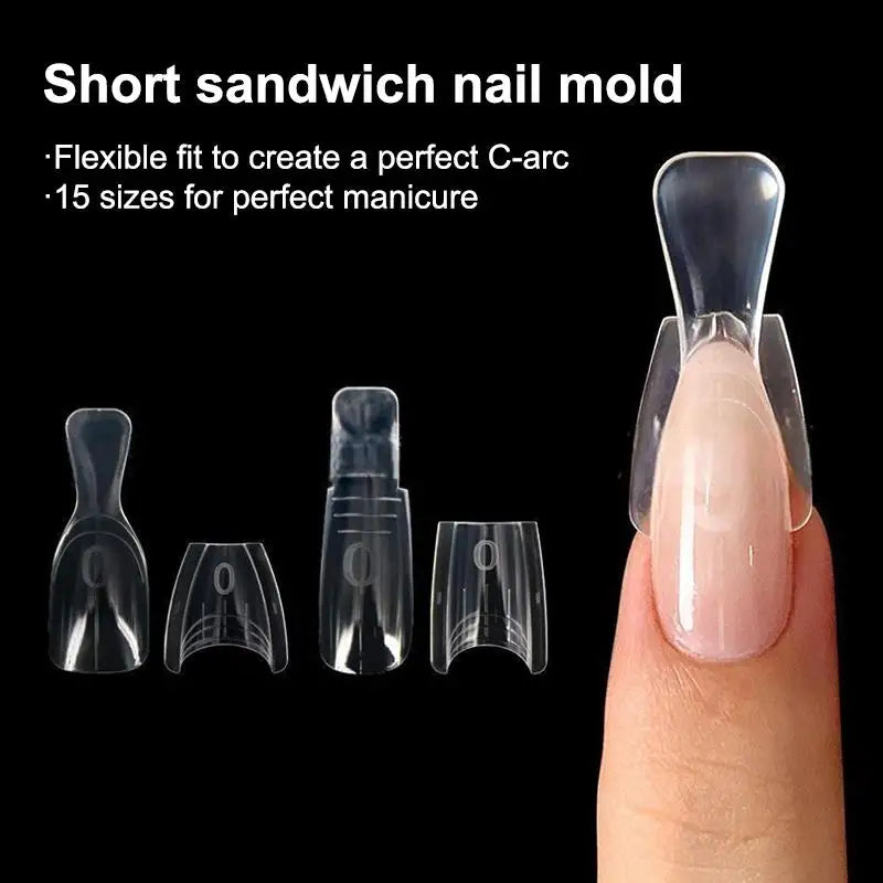 60-Pc Coffin Dual Nail Extension Forms – Acrylic Mold Kit Nail Extension Forms Axl