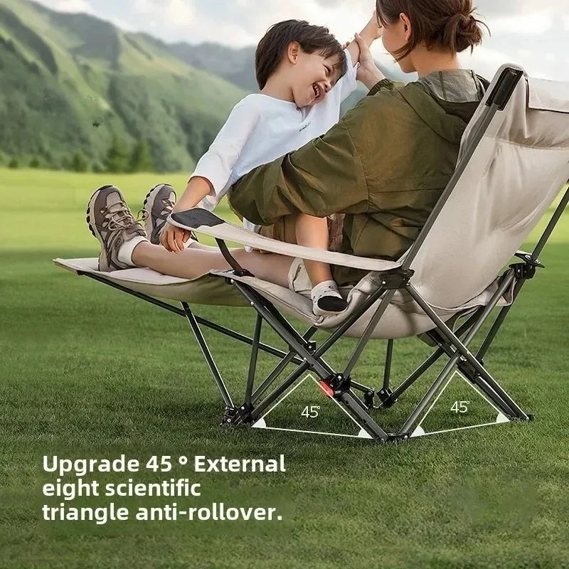 Adjustable Folding Camping Recliner – Cushioned Outdoor Chair Folding Camping Chair Axl