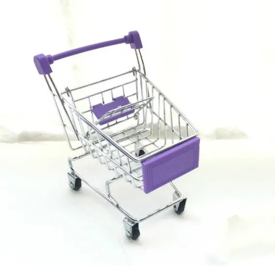 1:48 Mini Metal Shopping Cart – Miniature Toy & Home Decor Miniature Toy Model Axl Purple