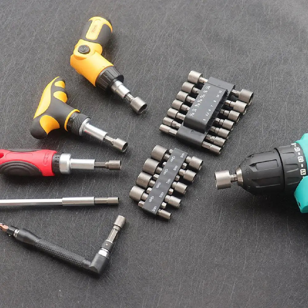 Hex Nut Driver Socket Set 9/14 Pc – CRV 5mm–13mm Nut Driver Socket Set Axl