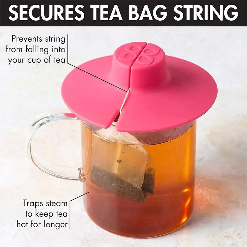 Silicone Tea Bag Squeezer & Holder with Handle | Mug Lid Tea Bag Holder Axl