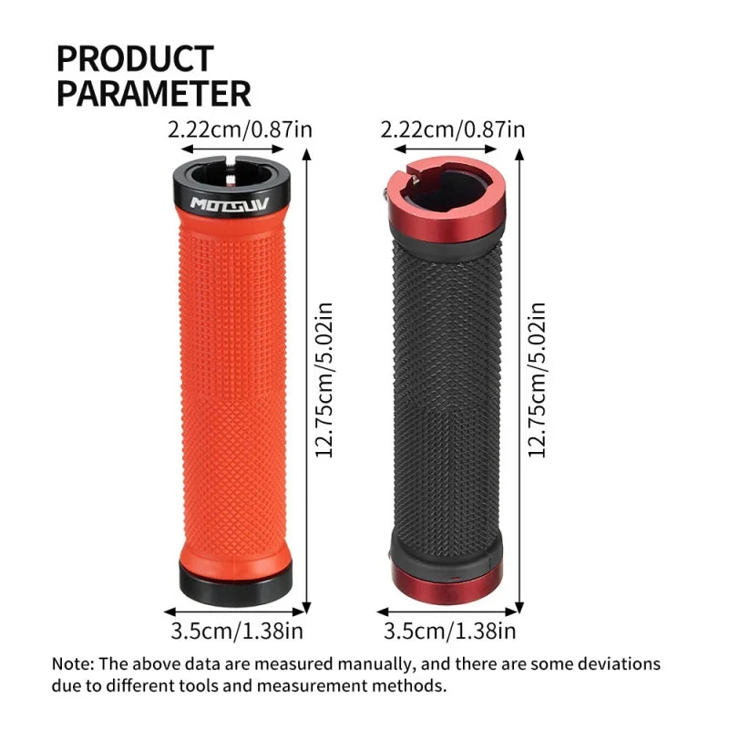 Double Lock-On MTB Bike Handlebar Grips – Aluminum & Rubber Bike Handlebar Grips Axl