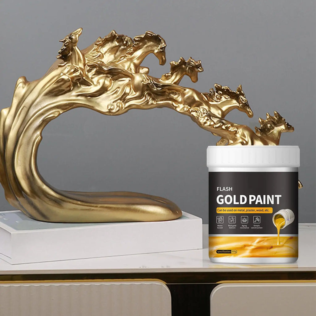 Liquid Gold Foil Paint 300g – Fast Drying, Non-Fading Metallic Craft Paint Axl