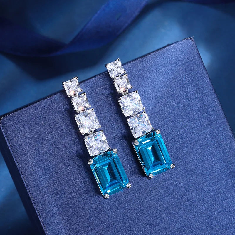 Huitan Drop Earrings – Yellow & Green Cubic Zirconia Women's Jewelry Drop Earrings Axl E3150