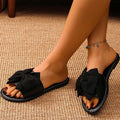 HAJINK Women's Bow Flat Sandals – Slip-On Summer Shoes Flat Sandals Axl black 40