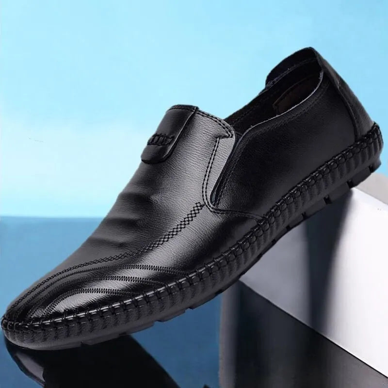 Men's Slip-On Loafers – Soft PU Leather Breathable Casual Flats Men's Loafers Axl black 41