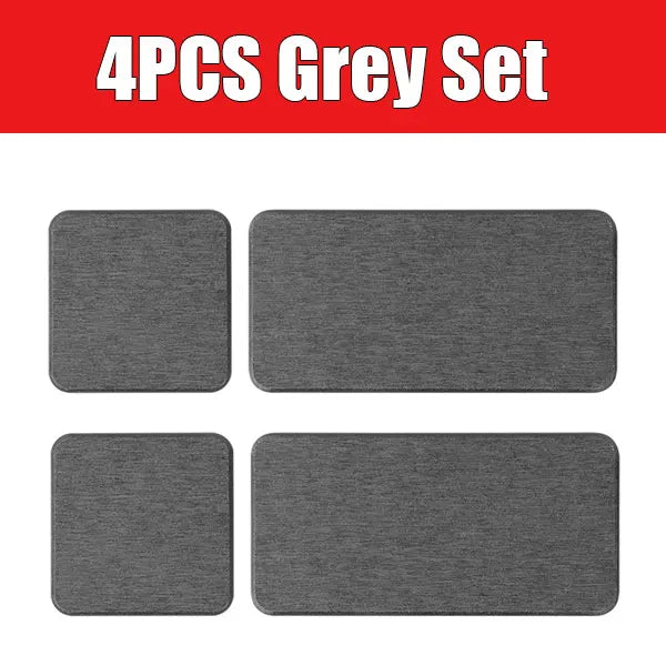 4-Pack Diatomite Stone Quick-Dry Sink Trays & Organizer Set Sink Tray Organizer Axl 4PCS Grey Set L